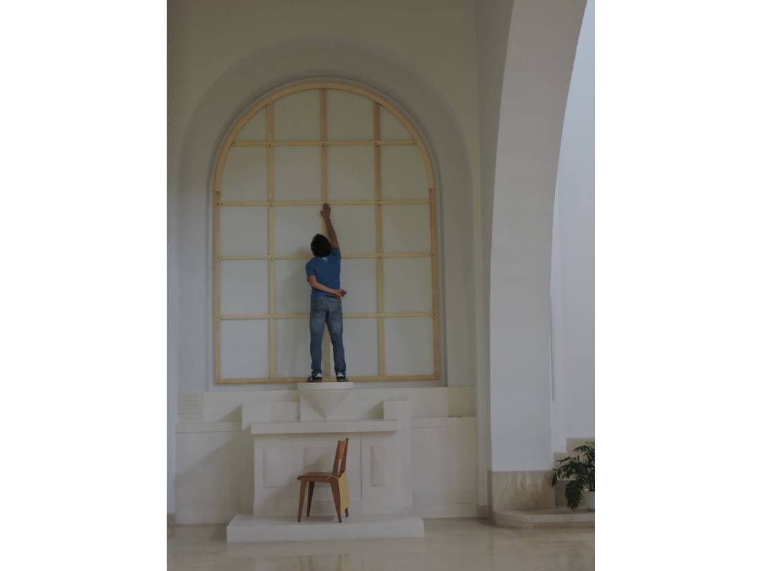 Napinjanje platna - Crkva Gospe od Ružarija